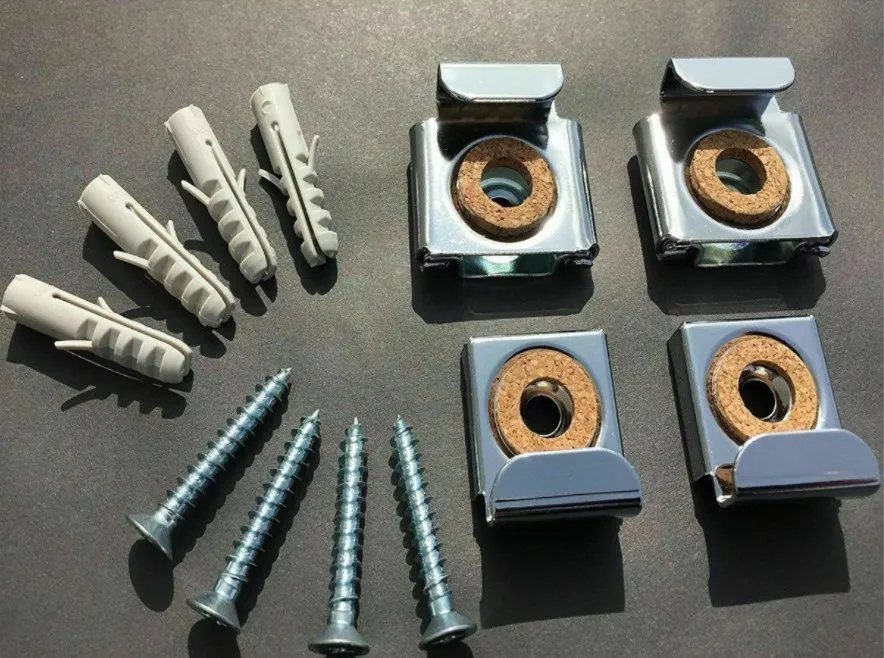 4 шт. Безрамные настенные крепежные зажимы для зеркала | Обустройство дома