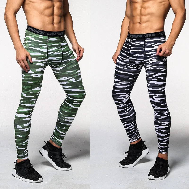 Мужские Спортивные Компрессионные Леггинсы спортивные тренировочные штаны