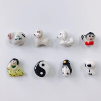 diy jewelry accessories wholesale cute cartoon sheep puppy penguin skull ceramic hand drawn pendant earring accessories