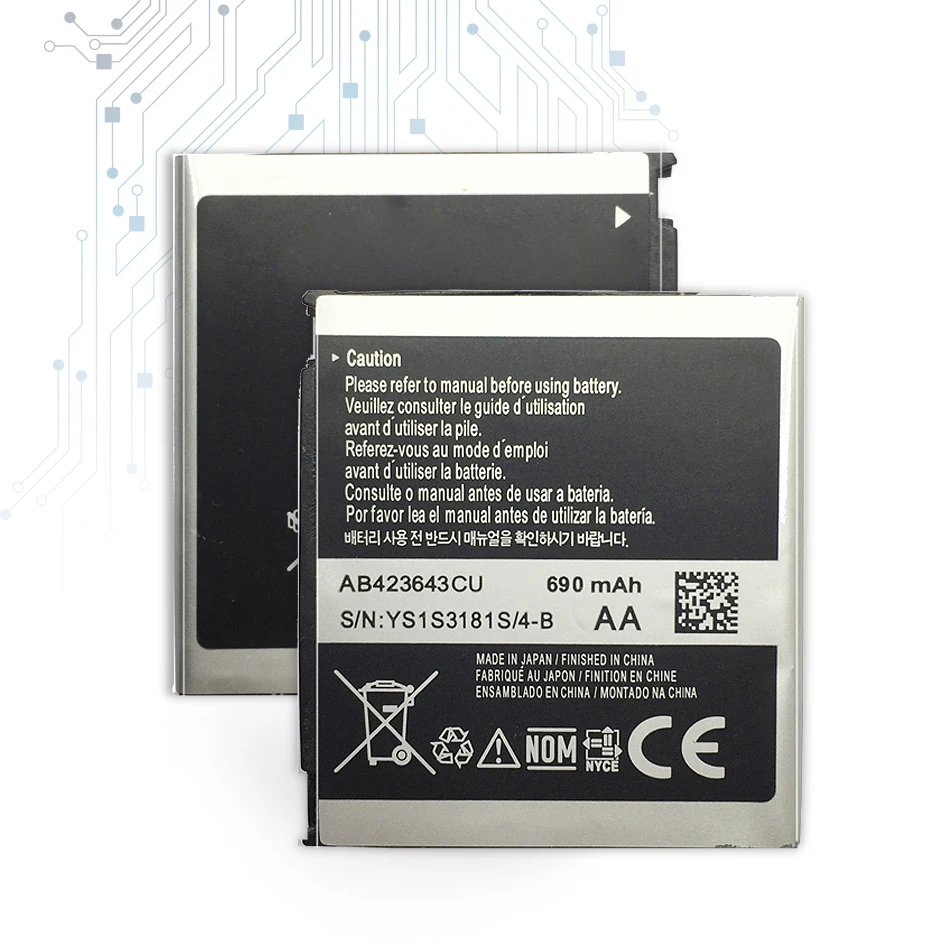 Аккумулятор AB423643CU (AB423643CC AB423643CE) для samsung X828 D830 D838 E840 F589 F639 U100 U308 U600 X820 с Трек