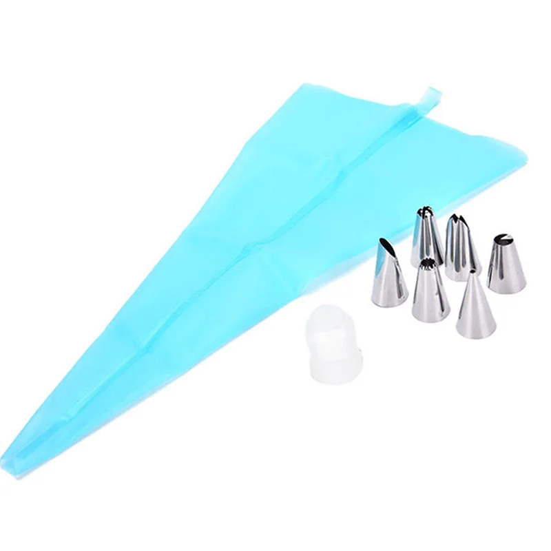 

8 Styles/set Silicones Icing Piping Cream Spuitzak 6 Rvs Sproeier Set Diy Cake Decorating Tips Set Kitchen Accessories