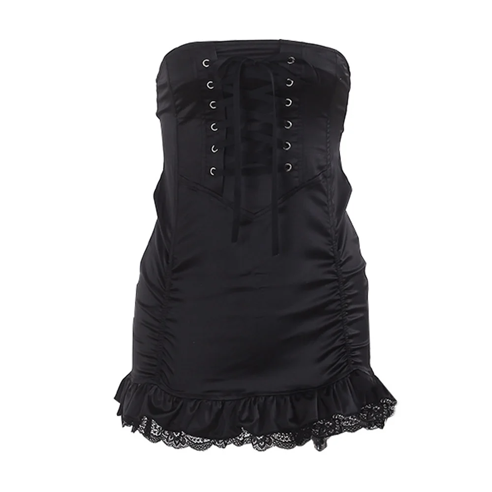 Юбка женская плиссированная средней длины на шнуровке в стиле Харадзюку |