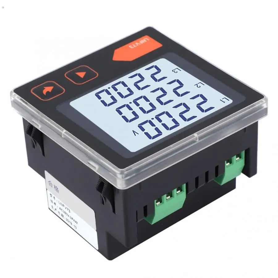 Интеллектуальный трехфазный вольтметр с ЖК дисплеем LNFV73 измеритель напряжения