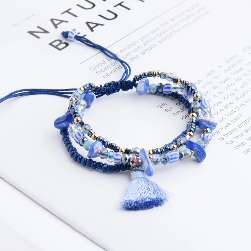 Женские плетеные браслеты в стиле бохо | Украшения и аксессуары