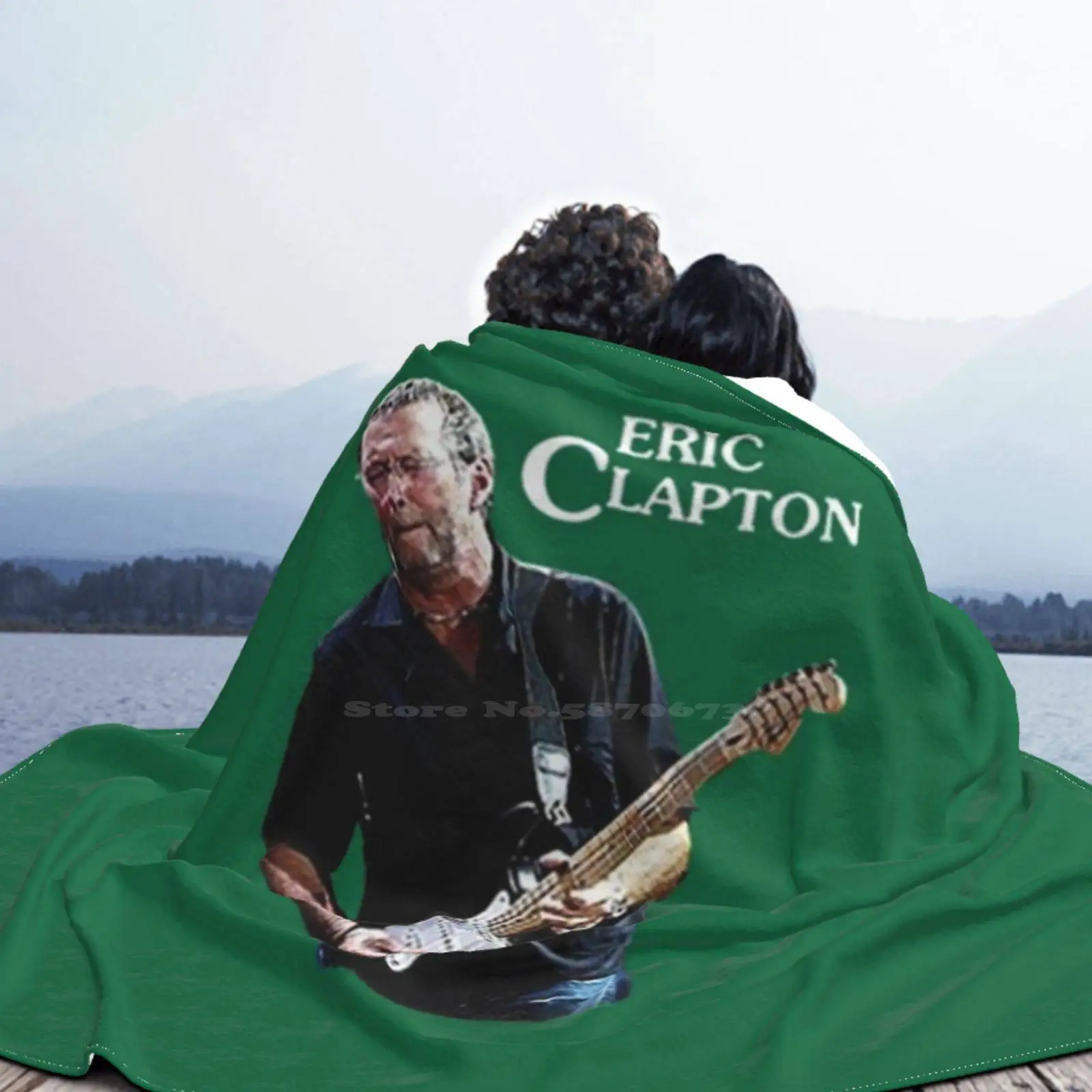 Эрик Клэптон играет на гитаре музыку нового продажи на заказ печати плюшевого пледа Стив Уинвуд 24 дюйма.