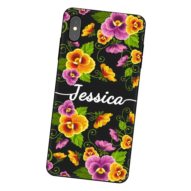 Popular Gift Custom DIY Name Text Black Soft TPU Silicone Phone Case Cover For iPhone 11 Pro X XR XS MAX 5 6 6S 7 8 Plus |
