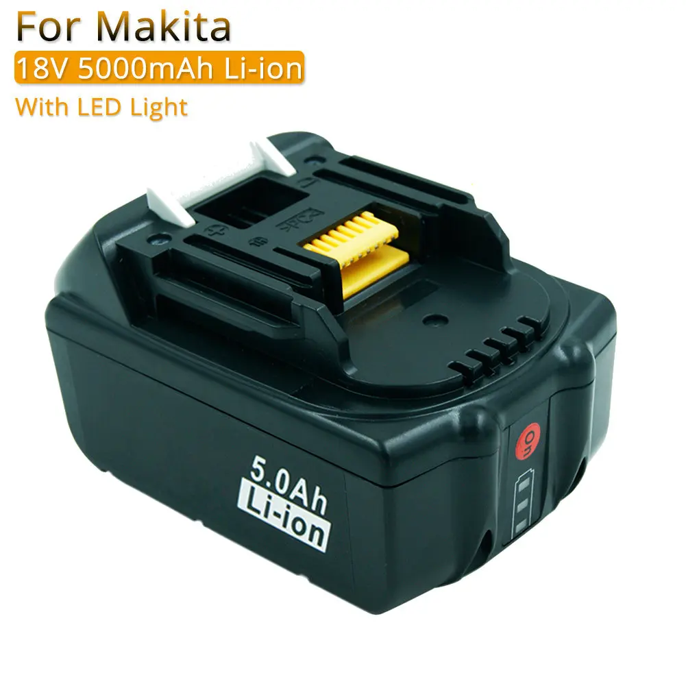 BL1850 со светодиодной перезаряжаемой батареей 18В 5А литиевые сменные батареи для
