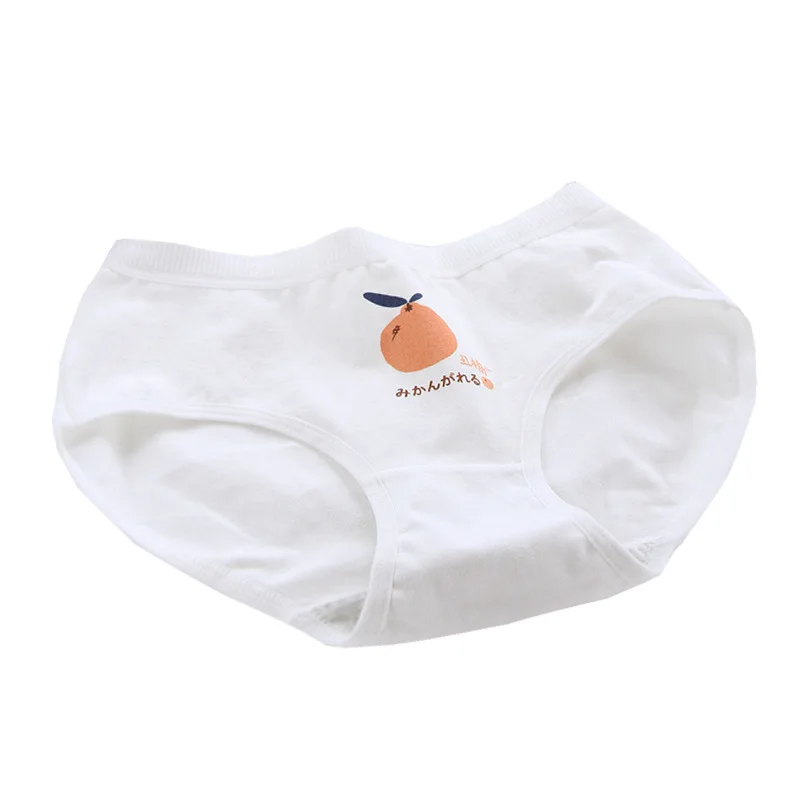 Хлопковое нижнее белье для девочек с милыми мультяшными фруктами дышащие