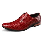 Мужские классические туфли из крокодиловой кожи, коричневые деловые туфли, повседневные Мокасины на шнуровке, роскошные Костюмные свадебные туфли, оксфорды,