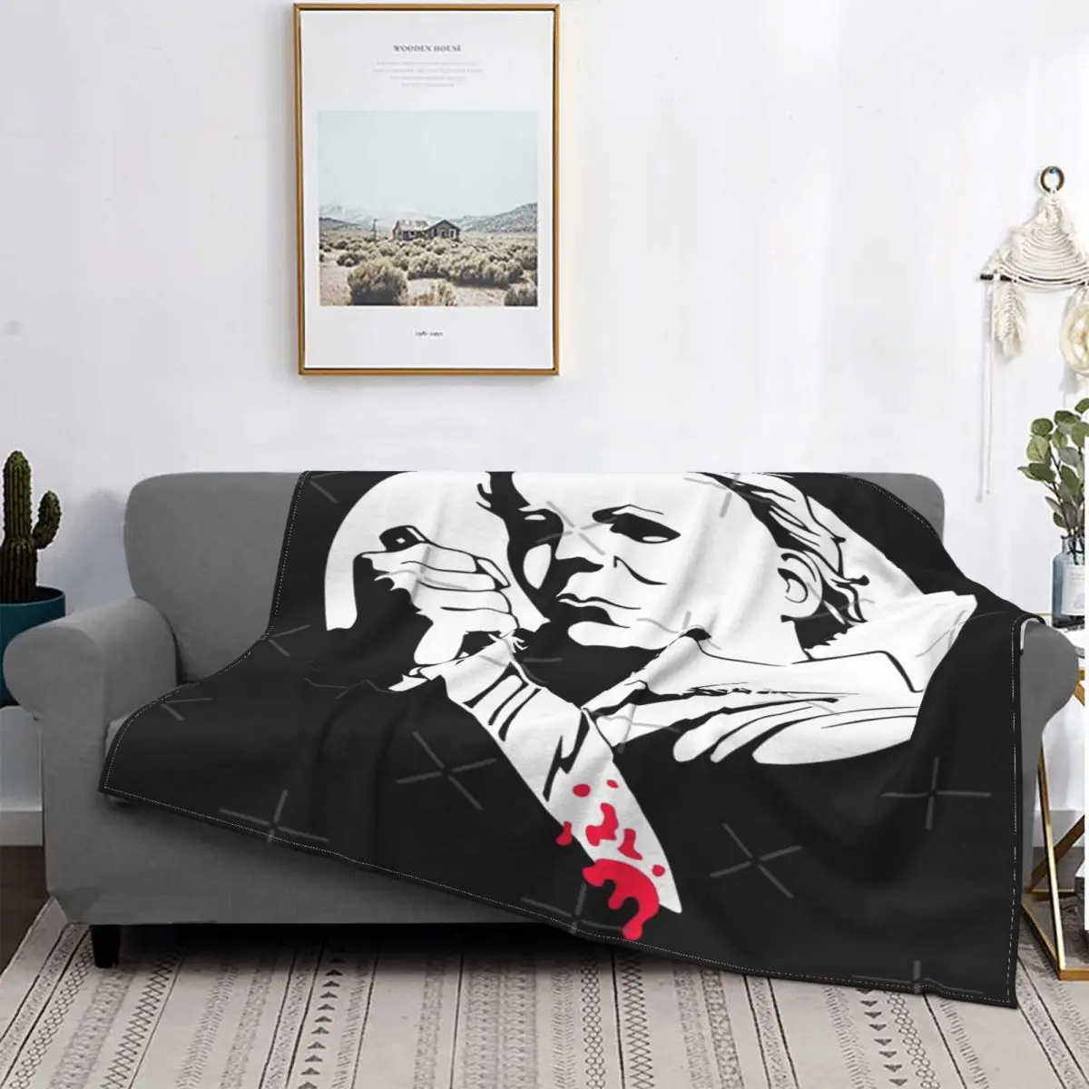 

Michael Myers-Manta a cuadros para cama, colcha de muselina, Sudadera con capucha de 90, manta ponderada