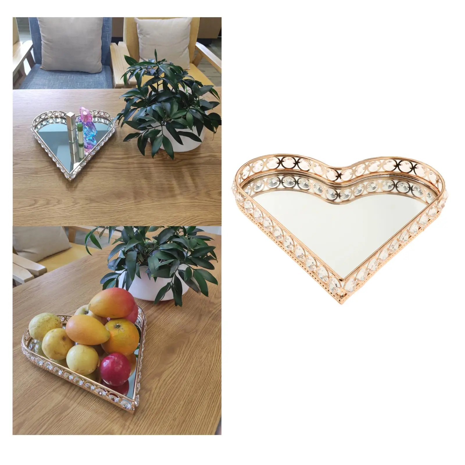 

Mirror Base Serving Tray Mirrored Desktop Jewelry Perfume Organizer Trays