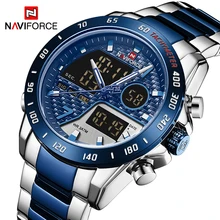 NAVIFORCE Luxury Brand Men's Wrist Watch Military Digital Sport Watches For Man Steel Strap Quartz Clock Male Relogio Masculino