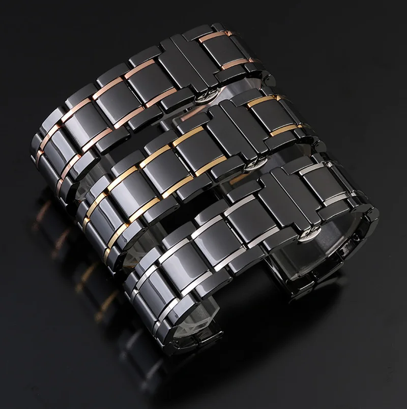 

Luxury Ceramic Bracelet Watch Band Replacement Straps 18mm 20mm 22mm Links For Samsung Gear S2 S3 Smart Watch Wrist Bands Loop