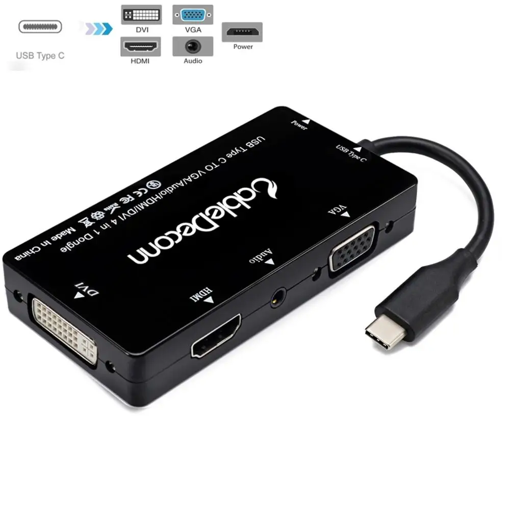 Thunderbolt 3 конвертер usb type c концентратор к HDMI VGA DVI адаптер Поддержка displayport