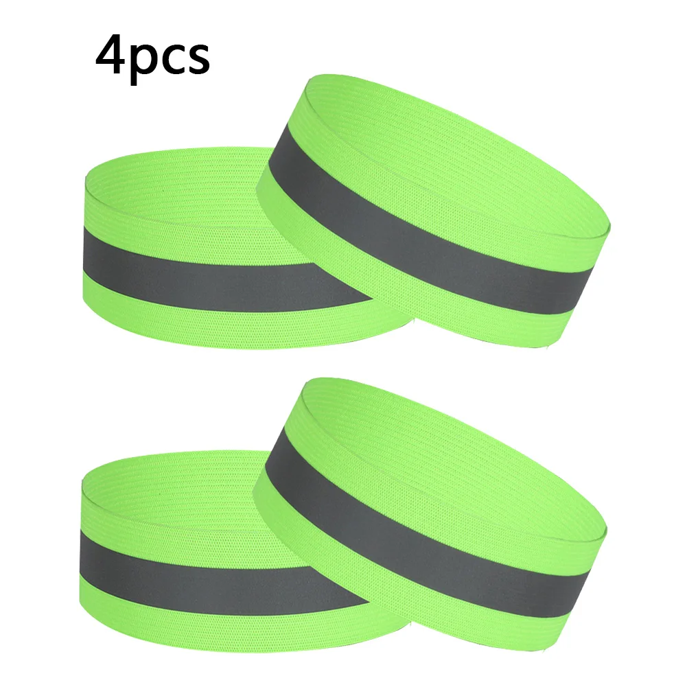 

4pcs Safety Reflective Bands Night Security Biking Running Gear Attractive Night Reflect Belt Arm Foot Bands
