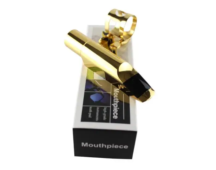 Высококачественный металлический золотой лак саксофон мундштук для альт тенор
