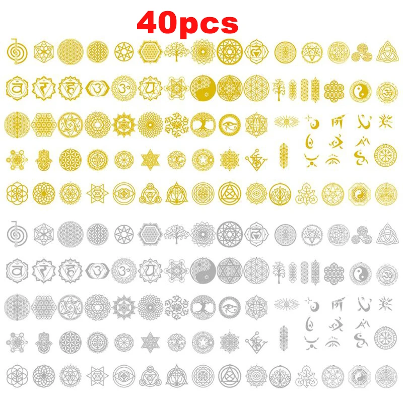 Пирамида органита 40 шт. наклейки сделай сам цветок дерево жизни Метатрон