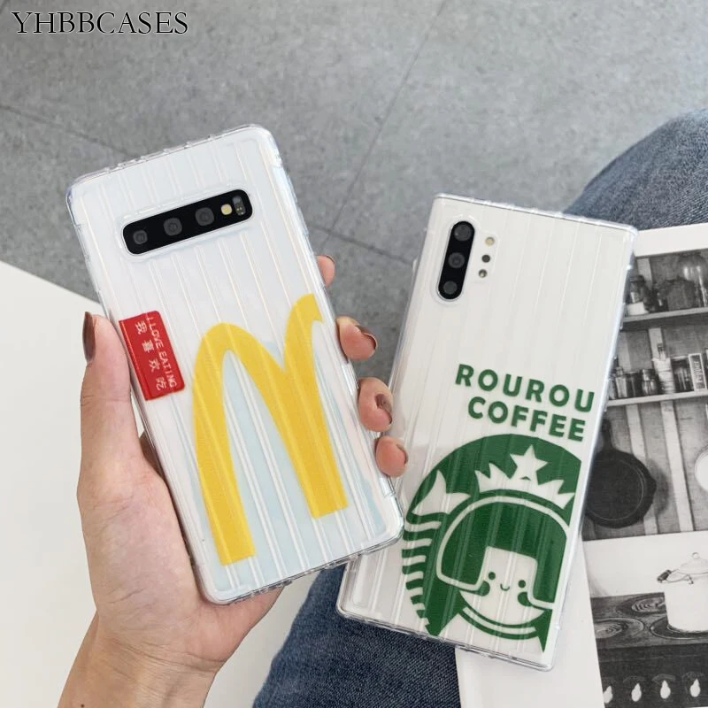 YHBBCASES для samsung Note 10 9 чехлы телефонов с забавными рисунками Galaxy S10 S8 S9 Plus Прозрачный