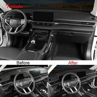 tonlinker interior car dashboard cover case sticker for gwm haval h6 2021 car styling 3 pcs tpupvc cover sticker