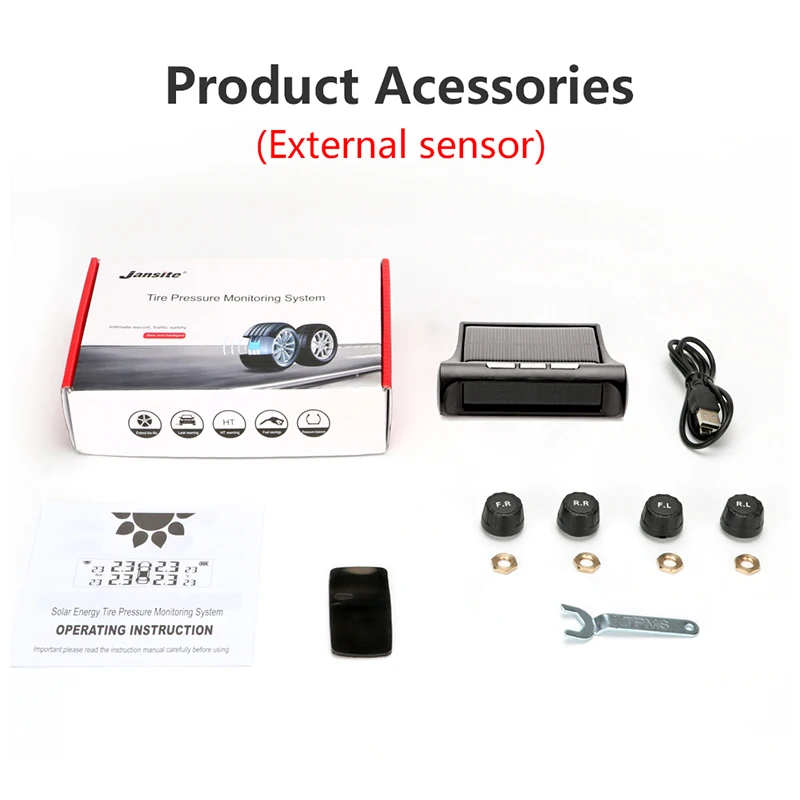 Система контроля давления в шинах Jansite датчик на солнечной батарее с голосовым