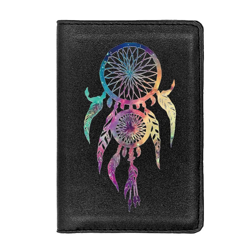 

Charm Dreamcatcher Passport Cover Leather Men Women Slim ID Card Holder Pocket Wallet Case Travel Accessories