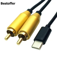 type c usb3 1 usb c to 2rca male plug audio usb extension cable 80cm for xiaomi 6 letv