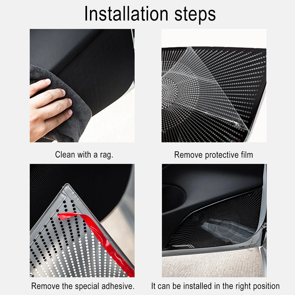 

2 PCS Car Door Stereo Speaker Cover Trim For Tesla Model 3 Accessories Front Column Roof Horn Hood Speaker Cover