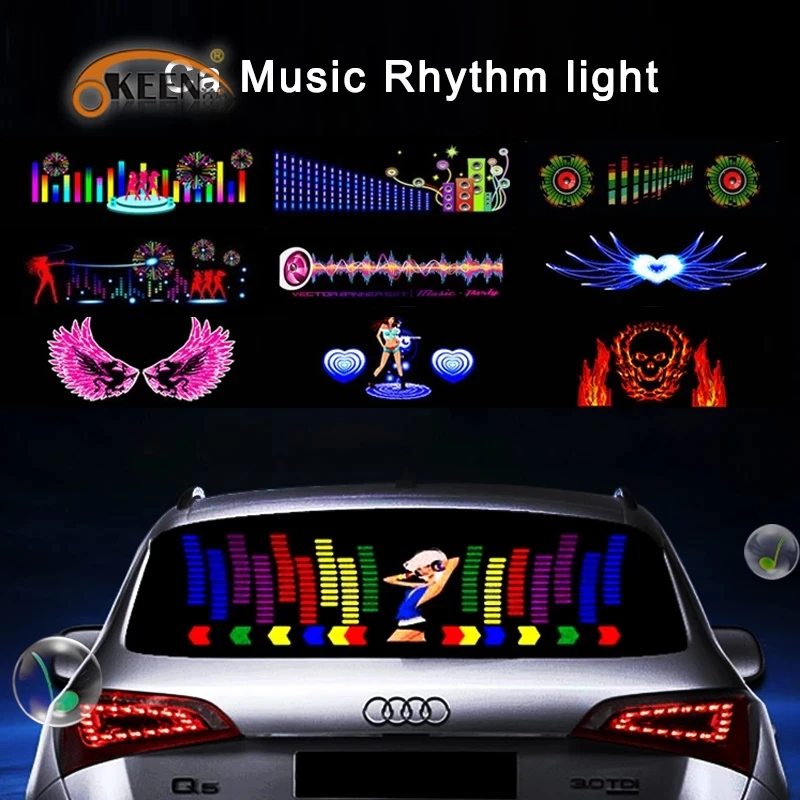 

OKEEN music car sticker music equalizer 90*25cm car styling neon light car music Rhythm LED Flash Light led car Decoration Lamps