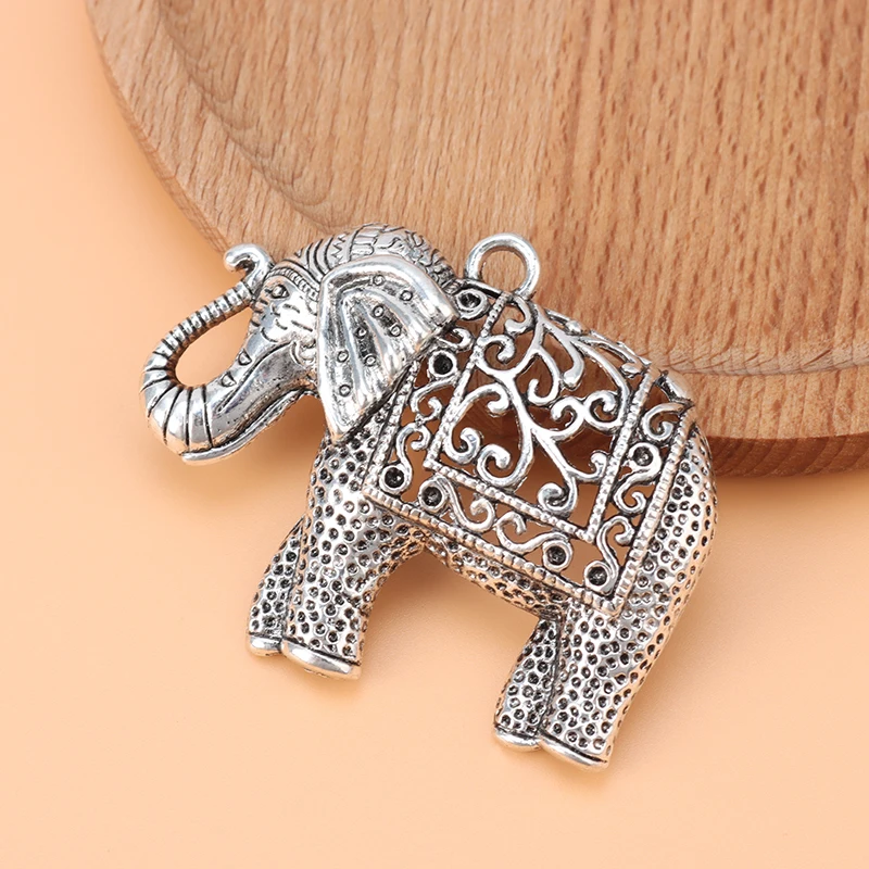 

3pcs/Lot Tibetan Silver Lucky Large Elephant Charms Pendants for DIY Necklace Jewelry Making Findings Accessories