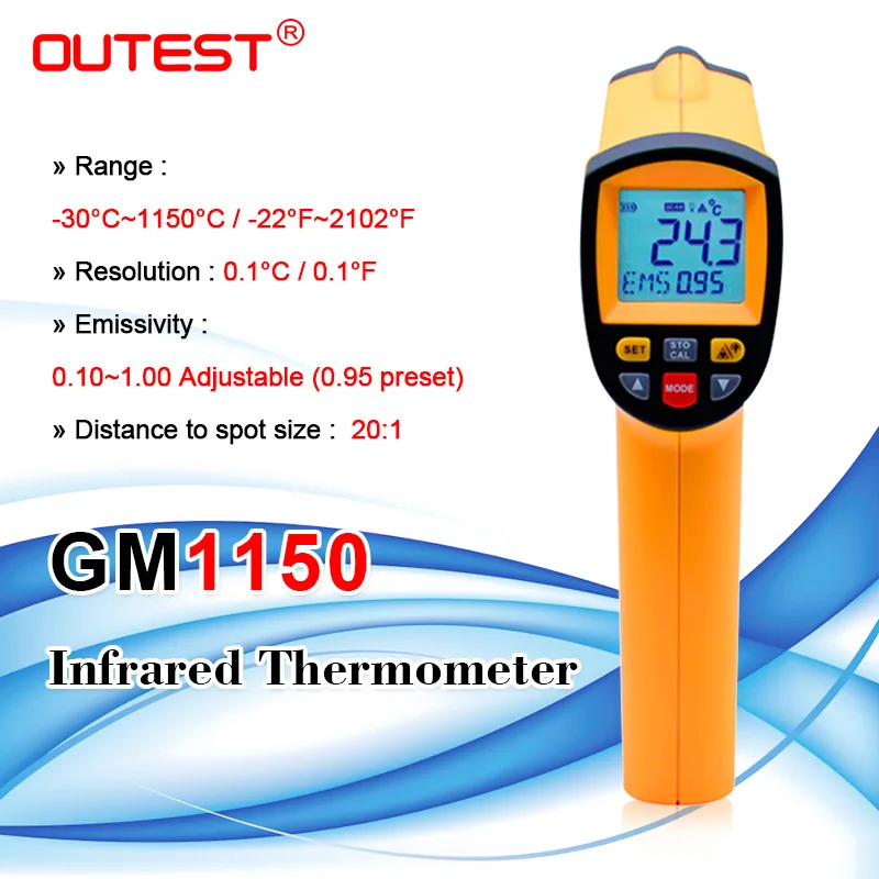 Бесконтактный лазерный цифровой ИК термометр инфракрасный электронный