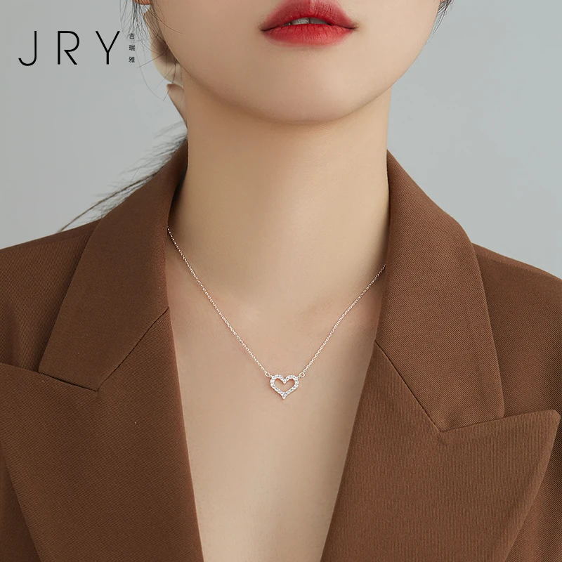 

ZEMIOR Heart-Shaped Sterling Silver Lady Necklace Inlaid With Zircon Exquisite Jewelry For Engagement And Wedding Hot Products