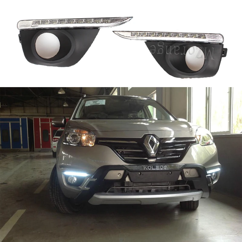 Для Renault koleos 2011 2012 2013 головной светильник светодиодный дневные ходовые огни DRL противотуманный светильник s крышка головной светильник s противотуманный светильник Дневной светильник