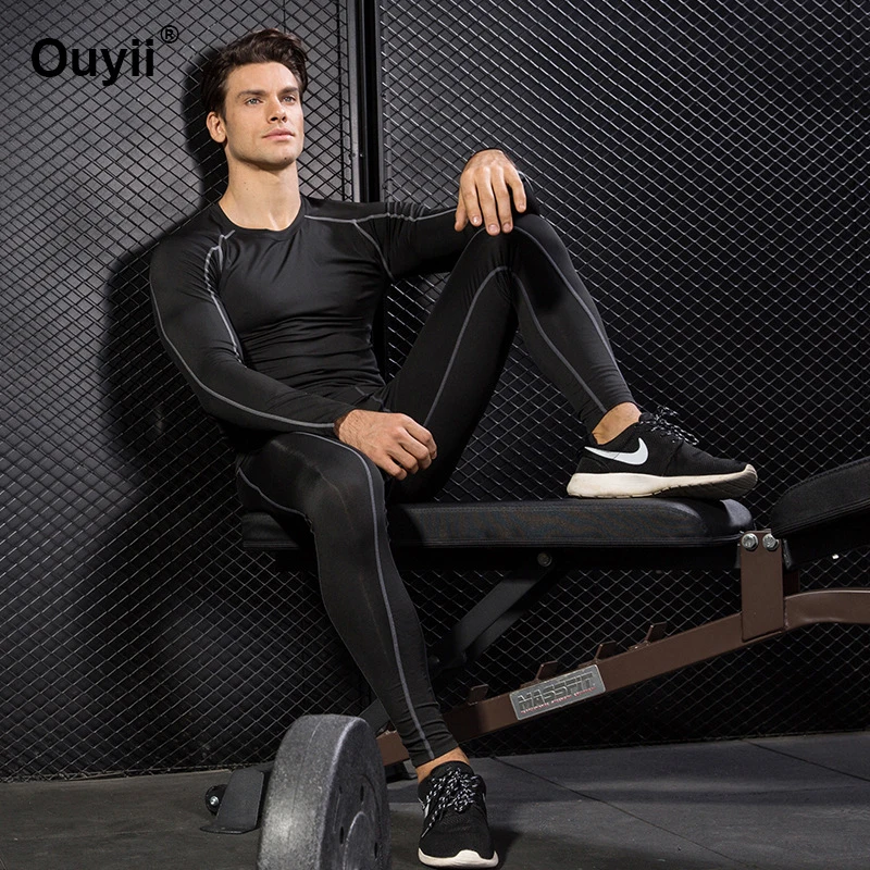 Новая спортивная мужская одежда дышащий спортивный компрессионный