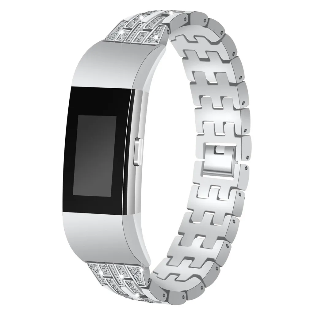 

HIPERDEAL(HIPERDEAL) Smart accessories Bling Stainless Steel Metal Bracelet Strap Band Replacement 2020 For Fitbit charge 2