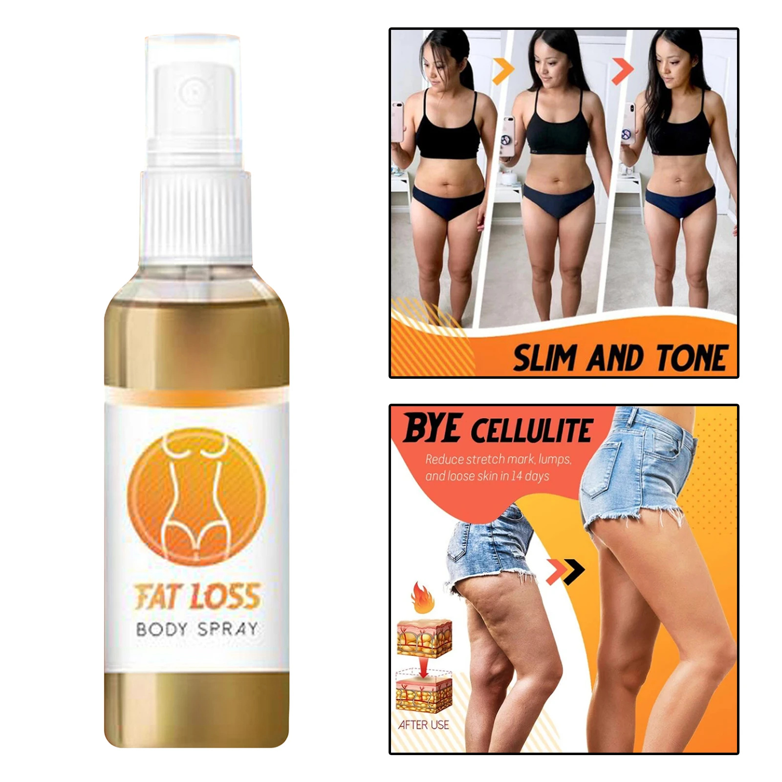

10ml Slimming Spray Essential oil Spray Organic for Body Knee Buttocks Abdomen Belly Fat Burner Weight Loss Fast Fat Burning