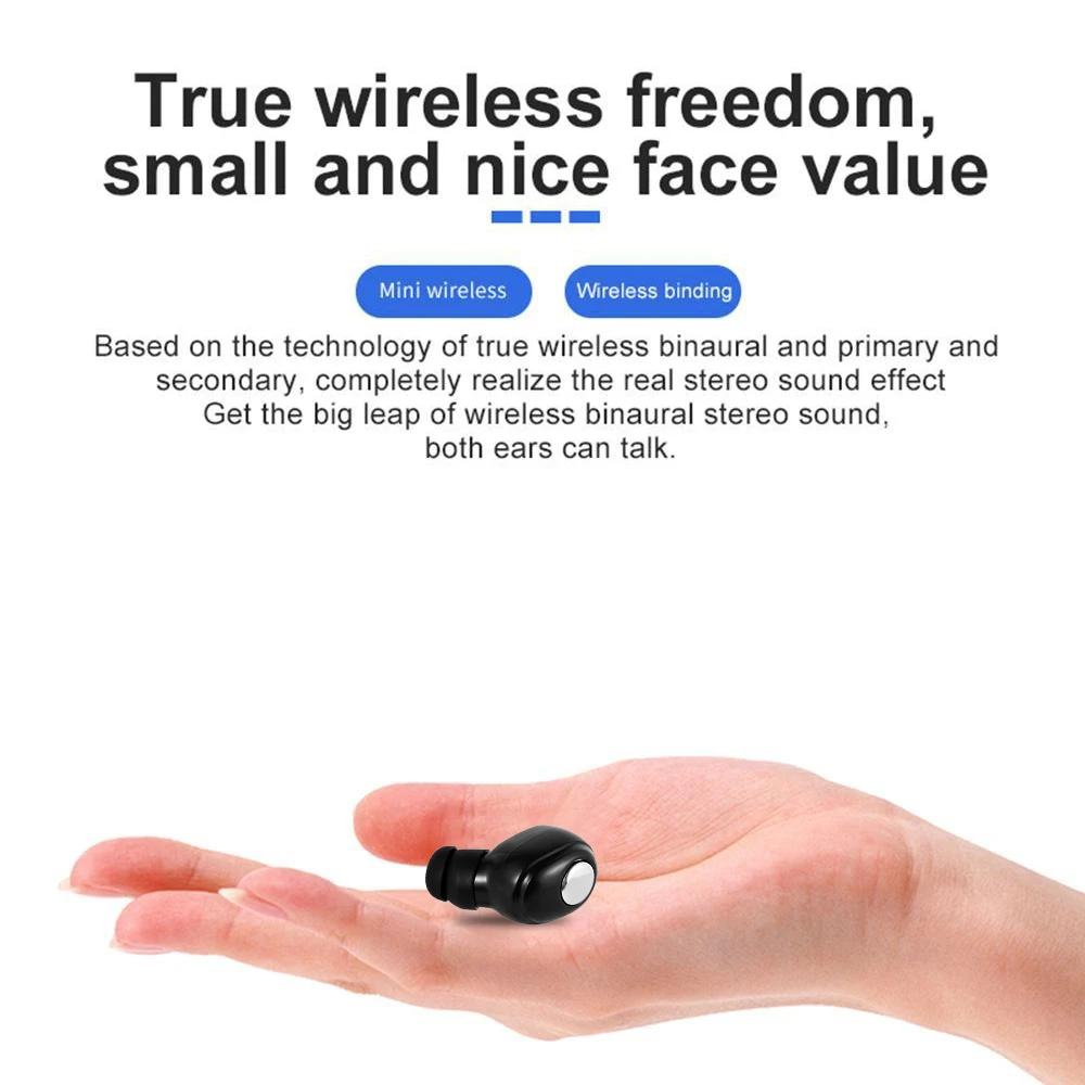 Мини беспроводные Bluetooth наушники V5.0 стерео наушники-вкладыши с микрофоном