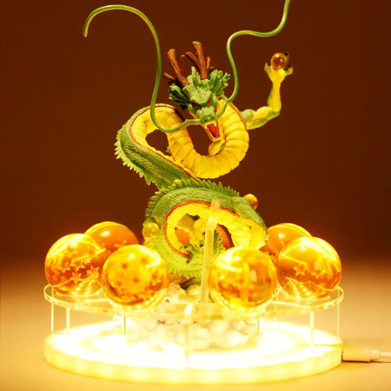 anime dragon ball z shenron lamp super saiyan goku action figure dragon ball shenlong model light base collection gift free global shipping