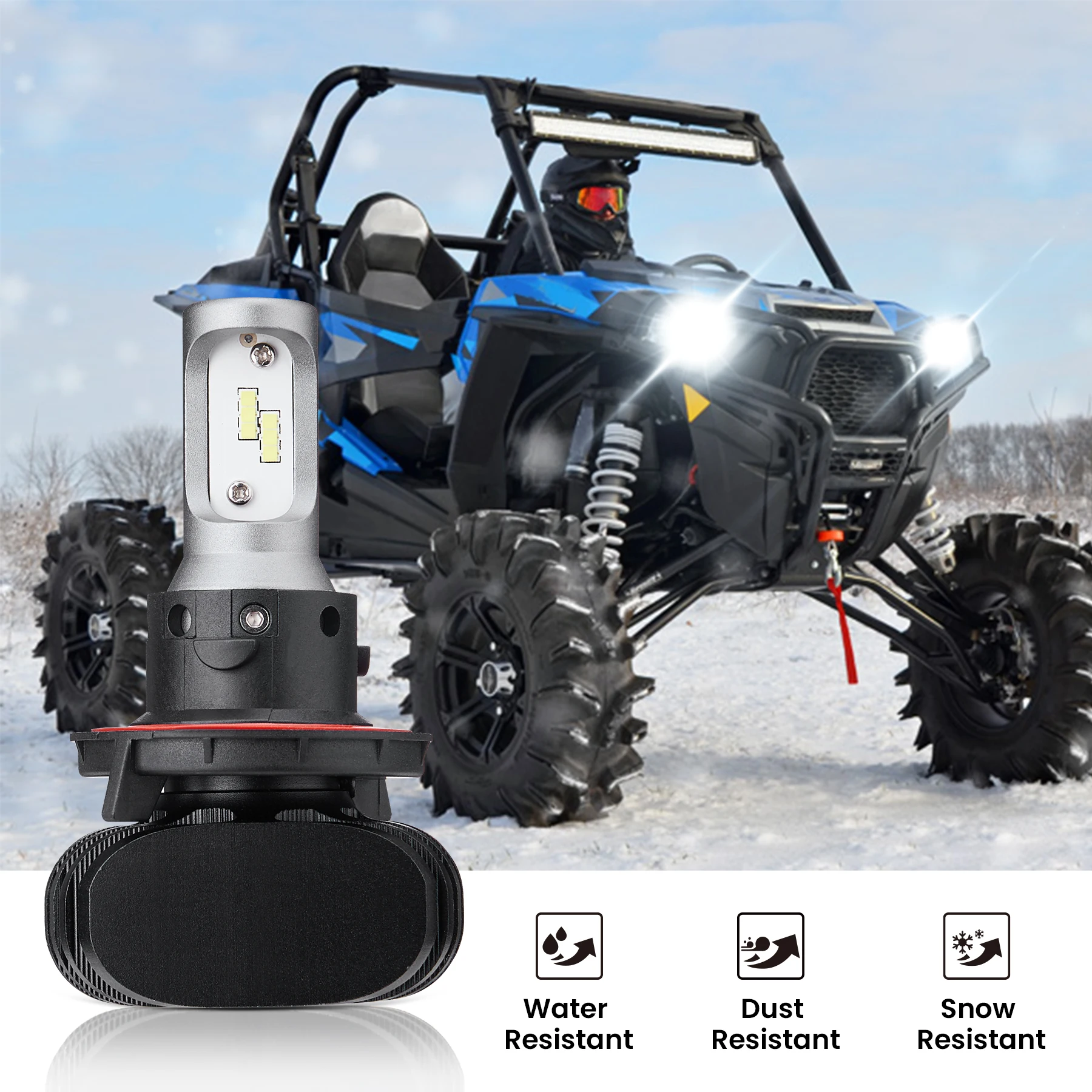 

15W 20W UTV Ranger RZR Headlight Bulb KEMIMOTO H13 LED for Polaris Ranger 570 4 800 900 1000 S XP General 4012279