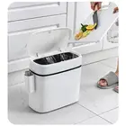 12 л, мусорная корзина с нажимным креплением, кухонные мусорные корзины, водонепроницаемая мусорная корзина с держателем для мусорного пакета, для бытовой кухни