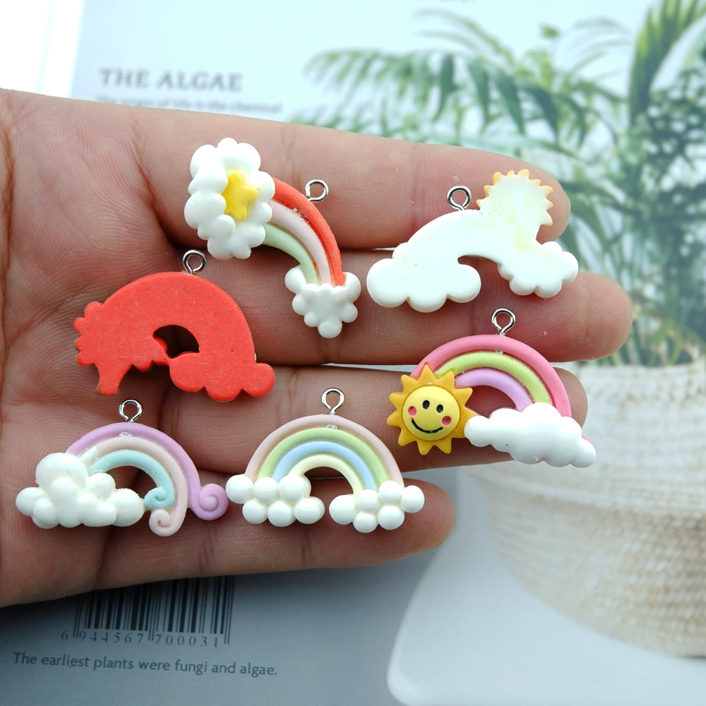 10 шт./упак. радужная полимерная серьга подвески для сережек браслетов подвесок