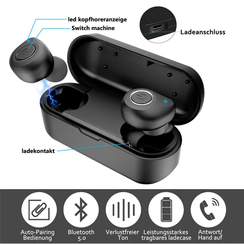 V11 TWS Bluetooth наушники IPX5 водонепроницаемые настоящие беспроводные сенсорное