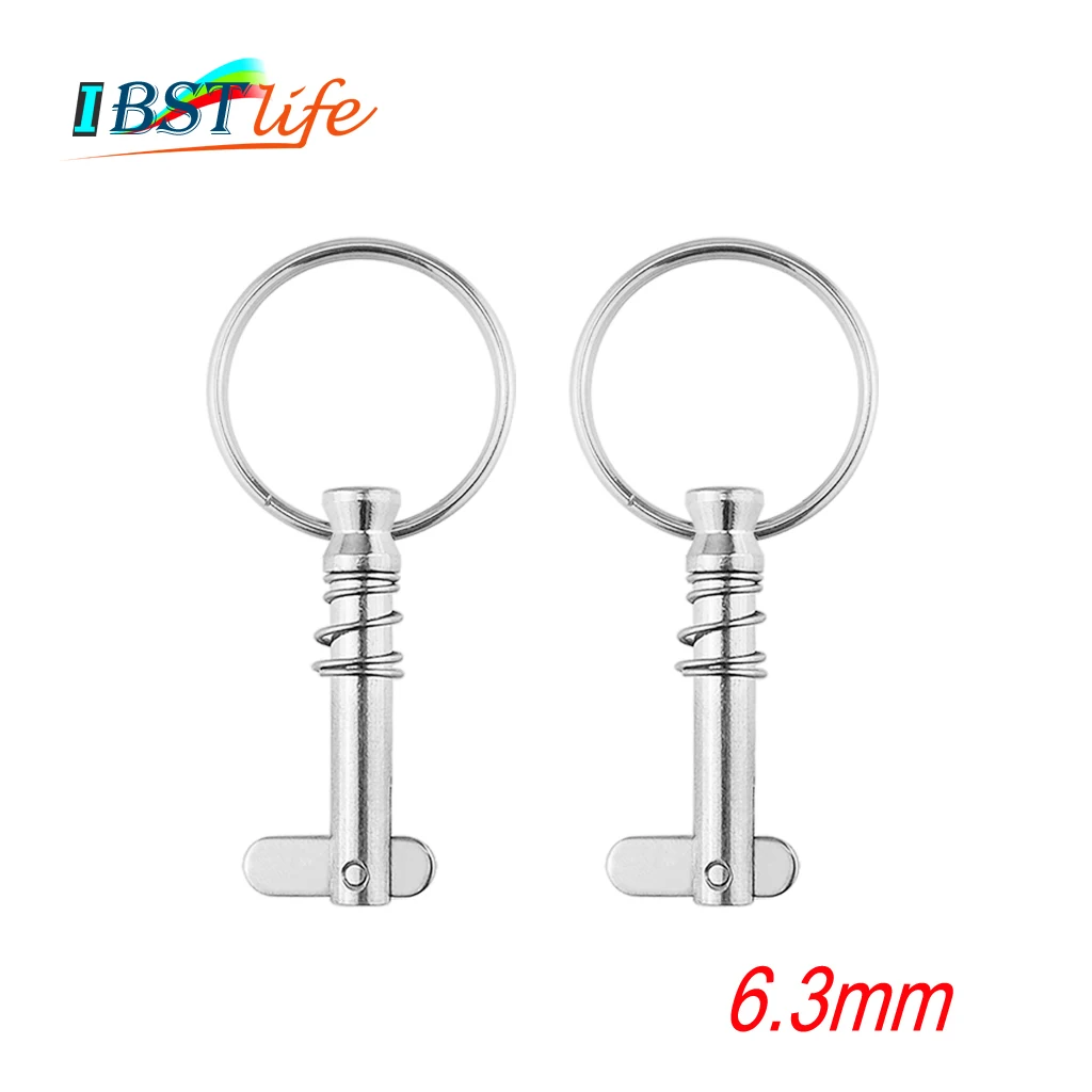 

2 pcs 6.3mm Stainless Steel 316 Quick Release Pin with ring for Boat Bimini Top Deck Hinge Marine hardware