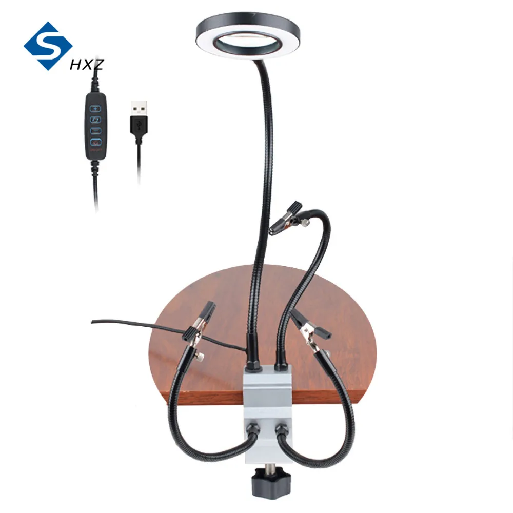 

Светодиодное увеличительное стекло с четырьмя зажимами 42 SMD, Сварочная ремонтная станция