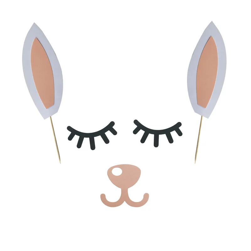 

Chicinlife 1Set Rabbit Ear Cake Toppers Wedding Birthday Party Decor Baby Shower Easter Party Festival Cake Accessory Supplies