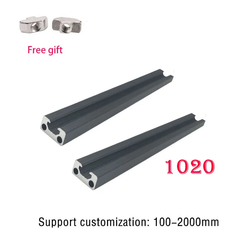 

2pcs 1020 V-Slot Black Aluminum Profile Anodized Linear Guides Extrusion Frame 100mm-1200mm For CNC 3D Printer Parts EU Standard