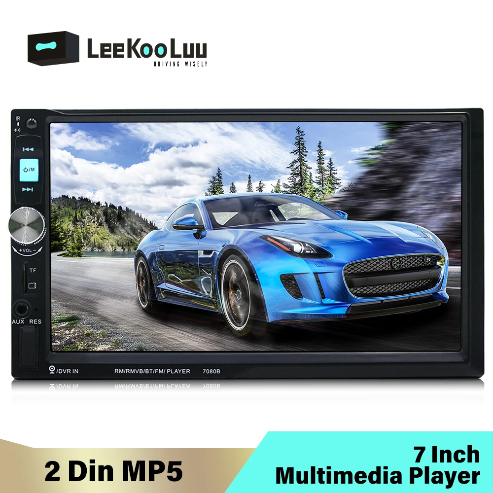 Автомагнитола LeeKooLuu мультимедийная стерео система 2DIN с Bluetooth экраном 7 дюймов HD