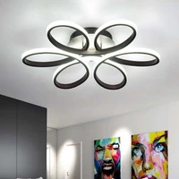 modern led chandelier ceiling lights remote control for living room bedroom 56w 76w 92w aluminum boby indoor plafond lamp flush