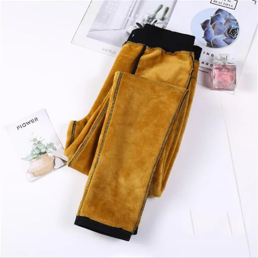 

High Quality Velvet Warm Winter Pants Pencil Black Plus Size Pants For Women 4XL 5XL 6XL Elastic Skinny Trousers Pantalon Femme