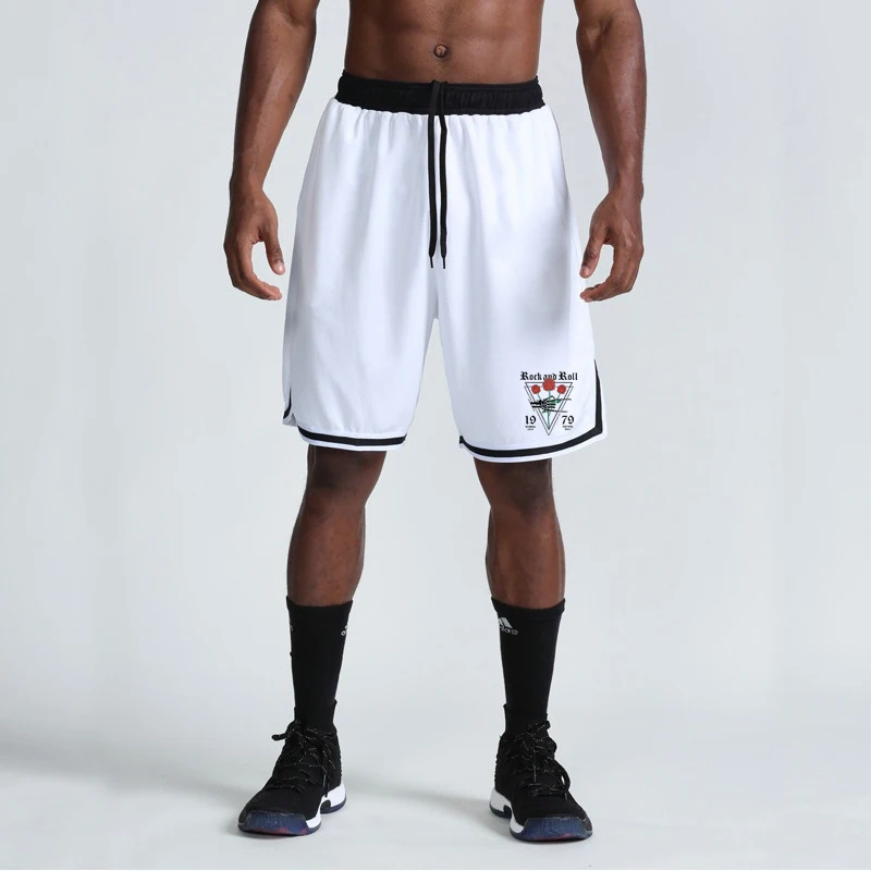 

Men Basketball Shorts Gyms Training Running Pants Flowers Print Male Gyms Athletic Running Fitness Men's Sports Shorts