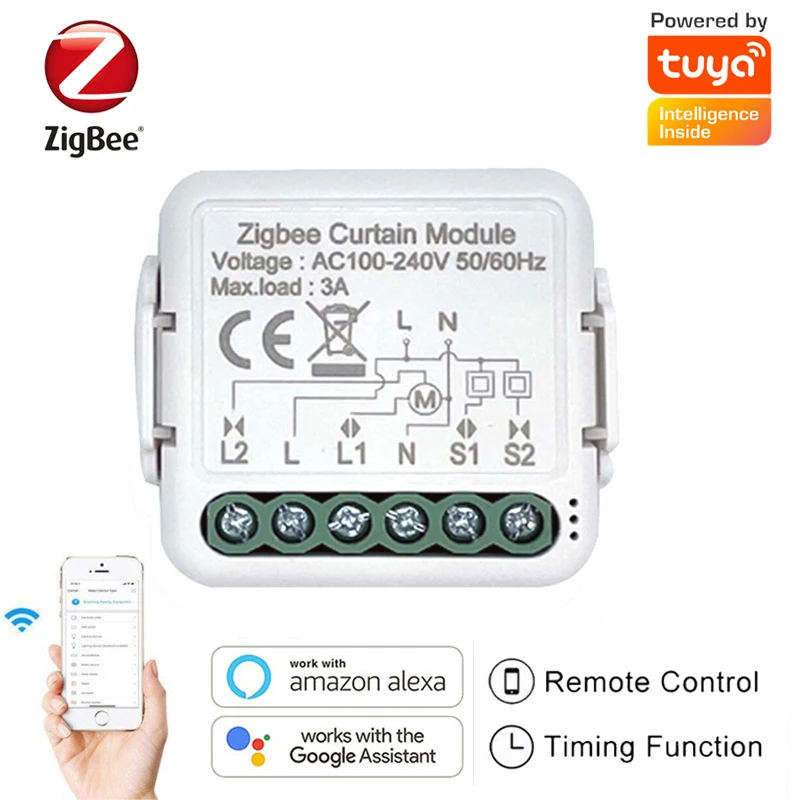 

Смарт-модуль Zigbee для штор и жалюзи, wi-fi переключатель с мотором для затвора, работает с Alexa Google Home